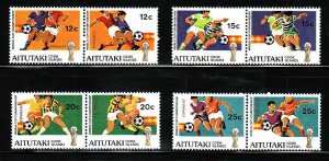 Aitutaki-Sc#250-4- id7-unusd NH set -Sports-World Cup Soccer-1982-