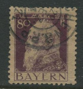 Bavaria -Scott 85 - Prince Regent Luitpold -1911 - Used -Single 80pf Stamp