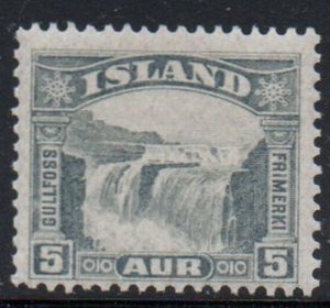 Iceland Sc 170 1931 5 aur gray Gullfoss stamp mint