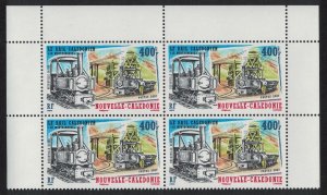 New Caledonia 'La Montagnarde' Locomotive Railways Top Block of 4 2007 MNH