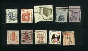 USA #1581, 82, 84, 91, 92, 93, 94, 95, 1610  used  PD .50