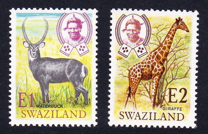 Swaziland Giraffe Waterbuck New Currency 2v SG#219-220 SC#228-229