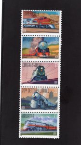 3333-3337 Famous Trains, MNH blk/5