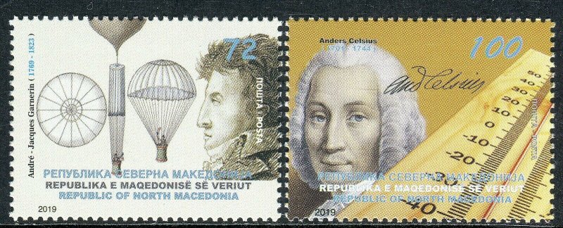 317 - MACEDONIA 2019 - André-Jacques Garnerin - Anders Celsius - Science-MNH Set