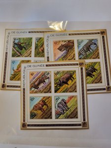 Stamps Guinea Scott #688a, 692a, 696a never hinged