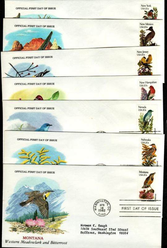 US # 1953-2002 State Birds & Flowers Complete Set FDC