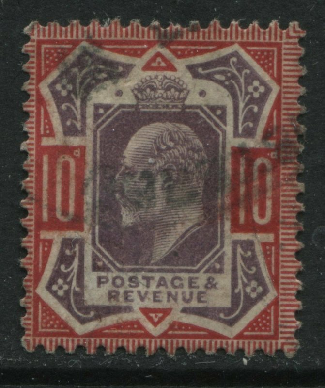 GB KEVII 10d  DLR showing NO CROSS ON CROWN lightly used