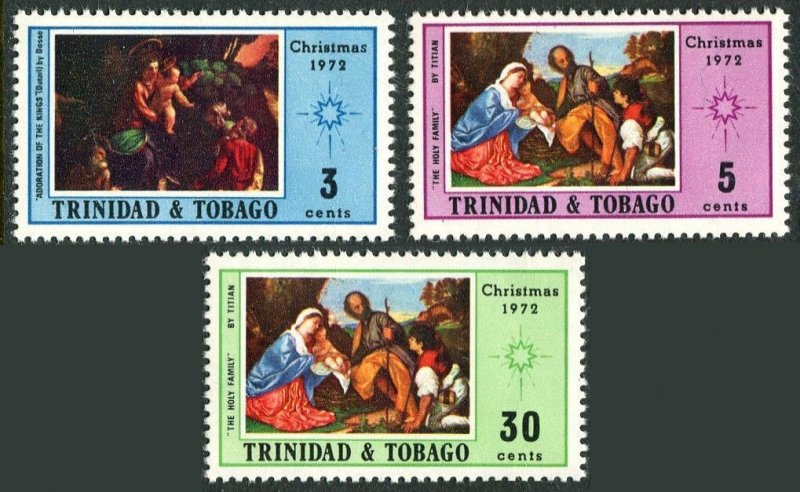 Trinidad & Tobago 228-230, MNH. Michel 311-313. Christmas 1972. Titian, Dosso.