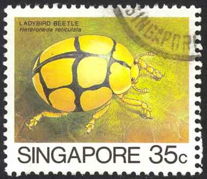 Singapore Sc# 458a Used (a) 1986 35¢ Defs/Insects Redrawn