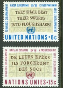 UN-NY #177-78 Disarmament Resolutions  (2)  Mint NH