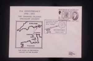 C) 1971. FRANCE. FDC. 21ST ANNIVERSARY THE CHANNEL ISLANDS SPECIALIST SOCIETY