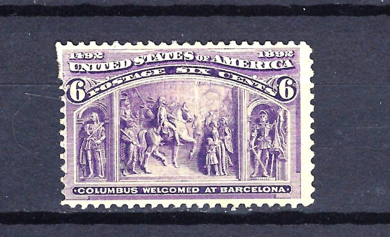 #235 US 6 CENT PURPLE COLUMBIAN-MINT-VLH-FINE-VF