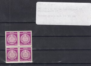 GERMANY DDR DEMOCRATIC REPUBLIC OFFICIAL 26 BLOCK OF 4 PERFECT MNH PLEASE READ