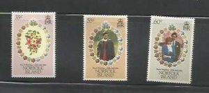 NORFOLK IS - 1981 - Royal Wedding - Perf 3v Set - Mint Never Hinged