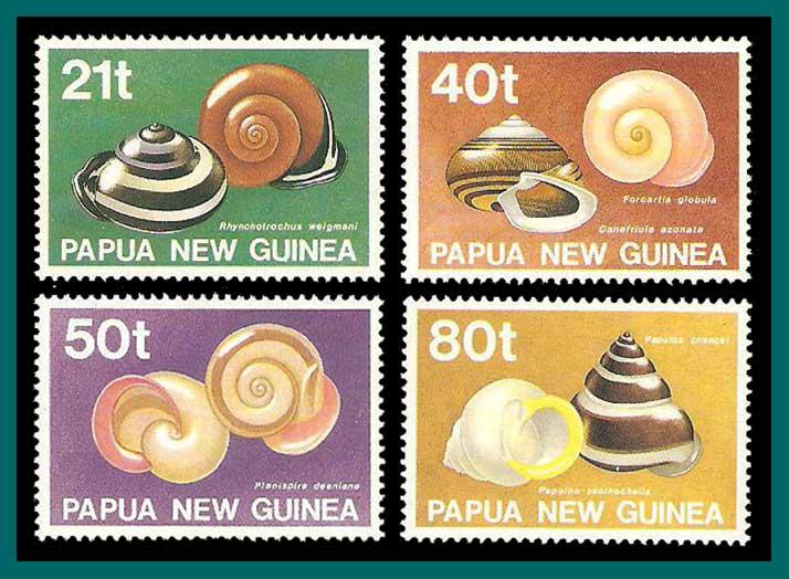 Papua New Guinea 1991 Land Shells, MNH  750-753,SG632-SG635