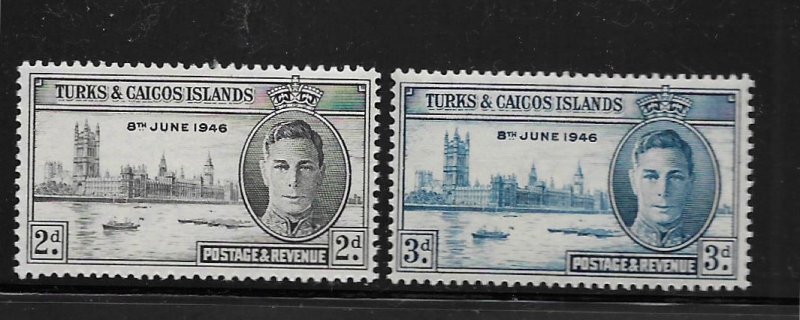 TURKS & CAICOS, 90-91 MNH, PEACE ISSUE