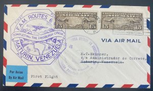 1951 San Juan Puerto Rico USA First Flight Airmail Cover FFC To Venezuela FAM 6