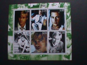 TAJIKISTAN-BRAD PITT-FAMOUS MOVIE STAR-MNH SHEET VF WE SHIP TO WORLD WIDE