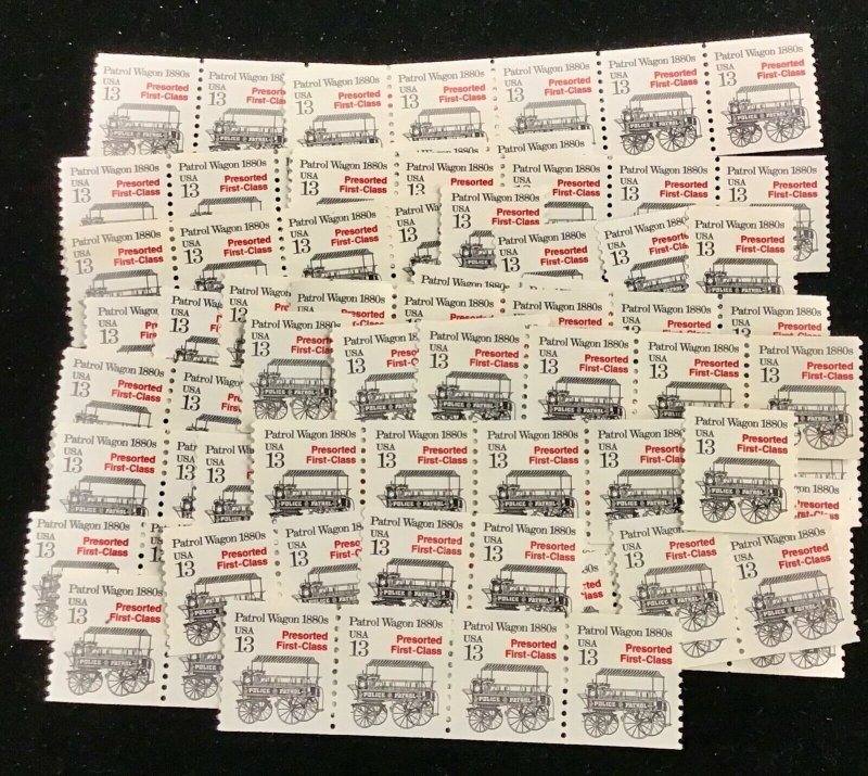 2258. Police Patrol Wagon Precancelled. 100 mint coils. 13 cent stamp. Face $13