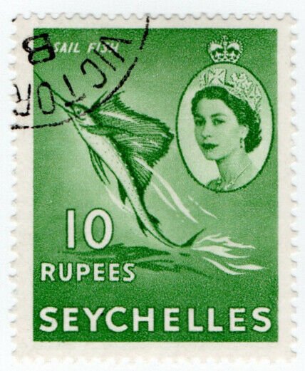 (I.B) Seychelles Postal : 10R Green (SG 188)