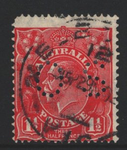 Australia Sc#68 Used - perfin Small OS