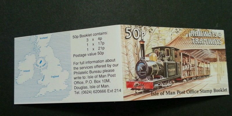 Isle Of Man Railway Tramway 1991 Train Transport Locomotive 50p (booklet) MNH