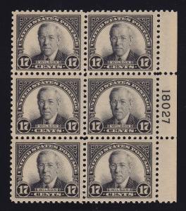 623 VF OG mint never hinged plate block of 6 with nice color ! see pic !