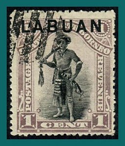 Labuan 1894 Dyak Chief, p15, cancelled  #49,SG62