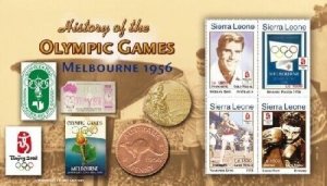 Sierra Leone - Olympic Games History - Melbourne 1956 - Sheet of 4 Stamps - MNH