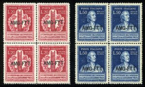 Trieste Zone A #53-54 (Sass. 52-53) Cat€56, 1949 Volta, set of two, blocks ...