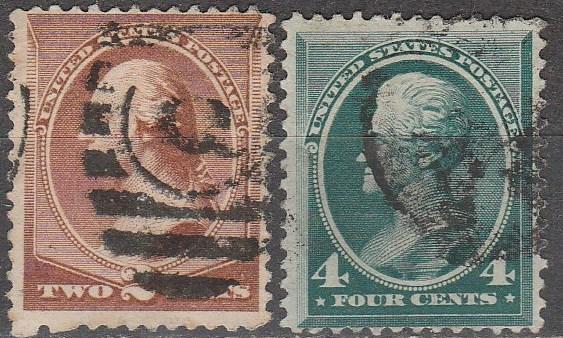 US #210-11 F-VF Used CV $28.25 (A1795)