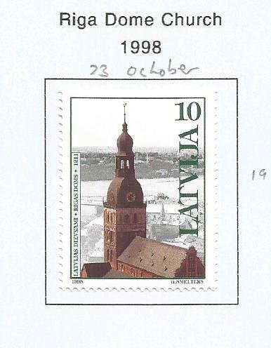 LATVIA - 1998 - Riga Dome Church - Perf Single Stamp - Mint Lightly Hinged
