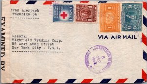 SCHALLSTAMPS HONDURAS 1942 POSTAL HISTORY WWII CENSORED AIRMAIL COVER ADDR USA