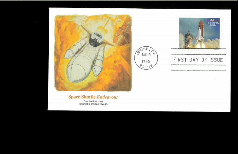 1995 FDC $10.75 Endeavor Shuttle Irvine CA 