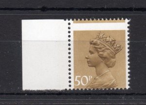 50p MACHIN UNMOUNTED MINT + PERFORATION SHIFT