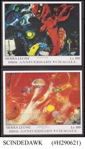 SIERRA LEONE - 1986 100th BIRTH ANNIV. OF CHAGALL / PAINTINGS - 2-MIN/SHT MNH