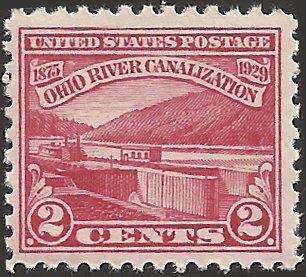 # 681 MNH - SCV-0.95 - Carmine Rose - Ohio River Canalization