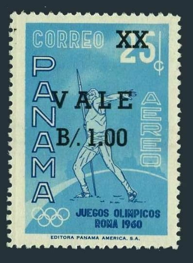 Panama C254,MNH.Michel 599. New value 1962.Javelin thrower.