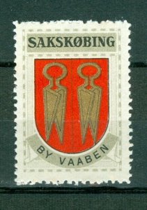 Denmark. Poster Stamp 1940/42. Mnh. Town: Saxkobing. Coats Of Arms. Scissors.