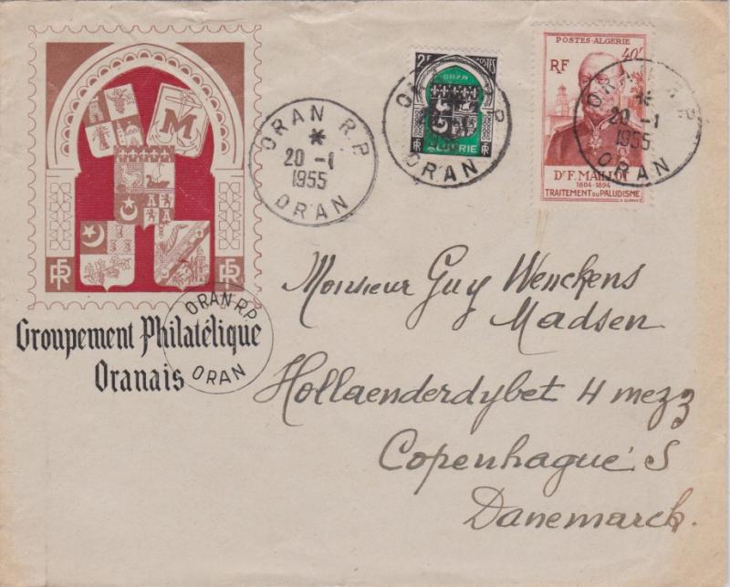 Algeria 2F Oran Arms and 40F Military Health Service 1955 Oran R.P., Oran to ...