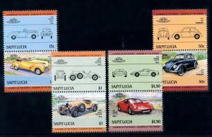 [71258] St. Lucia 1985 Automobiles Vintage Cars 4 Pairs MNH