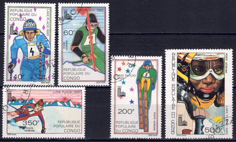 Congo, People's Republic #C261-5  CV $3.25  1980 Winter Olympics