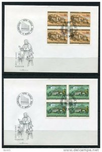 Liechtenstein 1985  3 FDC Sc 806-8  Orders and Monestaries Stamps in Block of 4