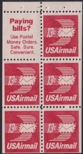 C79a Winged Envelope Booklet Pane MNH