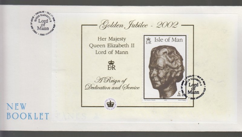 Isle of Man -  2002  Golden Jubilee Booklet Panes  set of 5  FDC