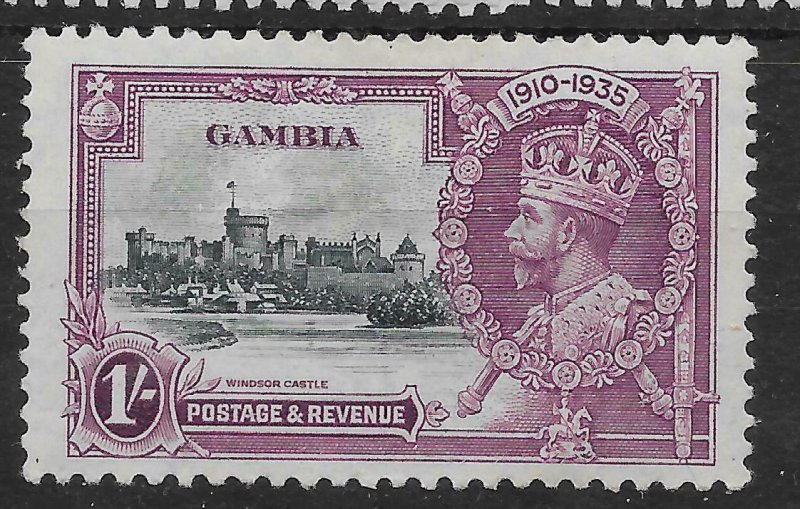 GAMBIA SG146 1935 SILVER JUBILEE 1/= MTD MINT