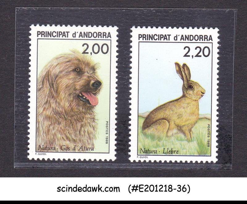 ANDORRA - 1988 FAUNA PROTECTION DOGS & RABBIT / ANIMALS - 2V MNH