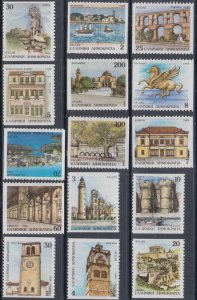 GREECE Sc #1634A-48A CPL MNH COILS VARIOUS SITES and LANDMARKS in GREECE