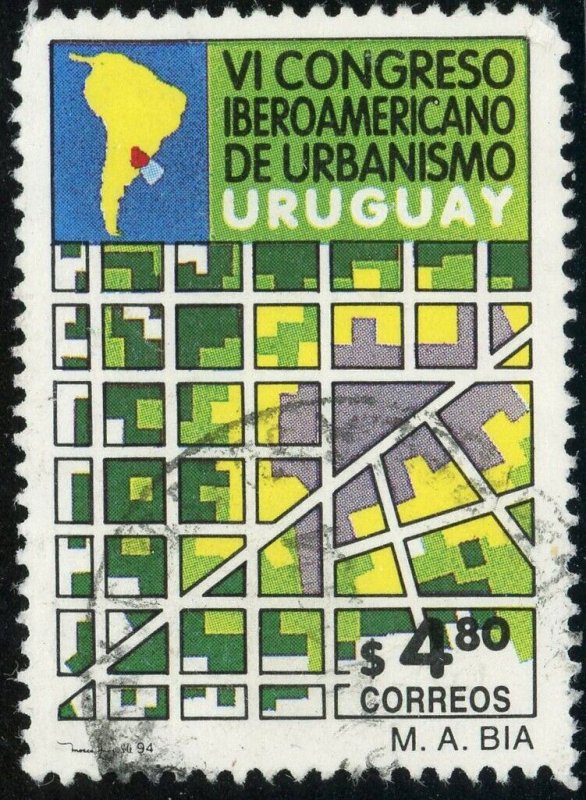 Uruguay #1541 Latin American Urban Congress 4.80p Postage Stamp 1994 Used