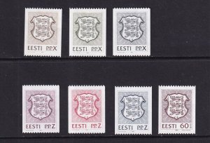 Estonia  #224-230  MNH  1993  National Arms coil stamps